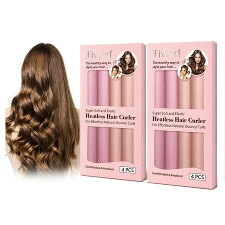 Tivlon 2 Pack Heatless Hair Curler-Flexi Rods with Hook-Heatless Curling Rod Headband for All Hair Types-For Effortless Natural, Bouncy Curls | Walmart (US)