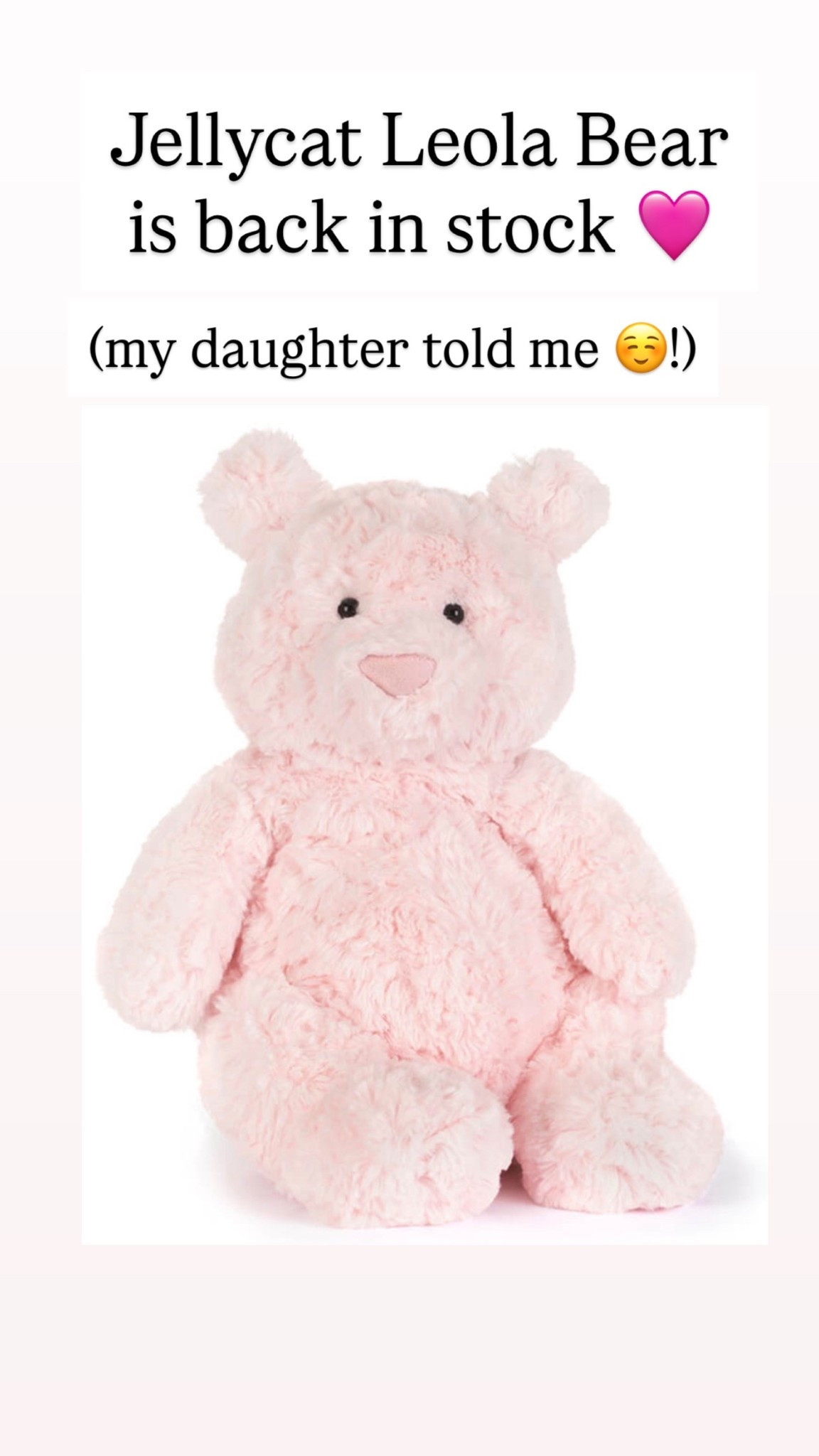 This Jellycat Leola Bear is back in stock!! Under $35! 

#LTKSeasonal