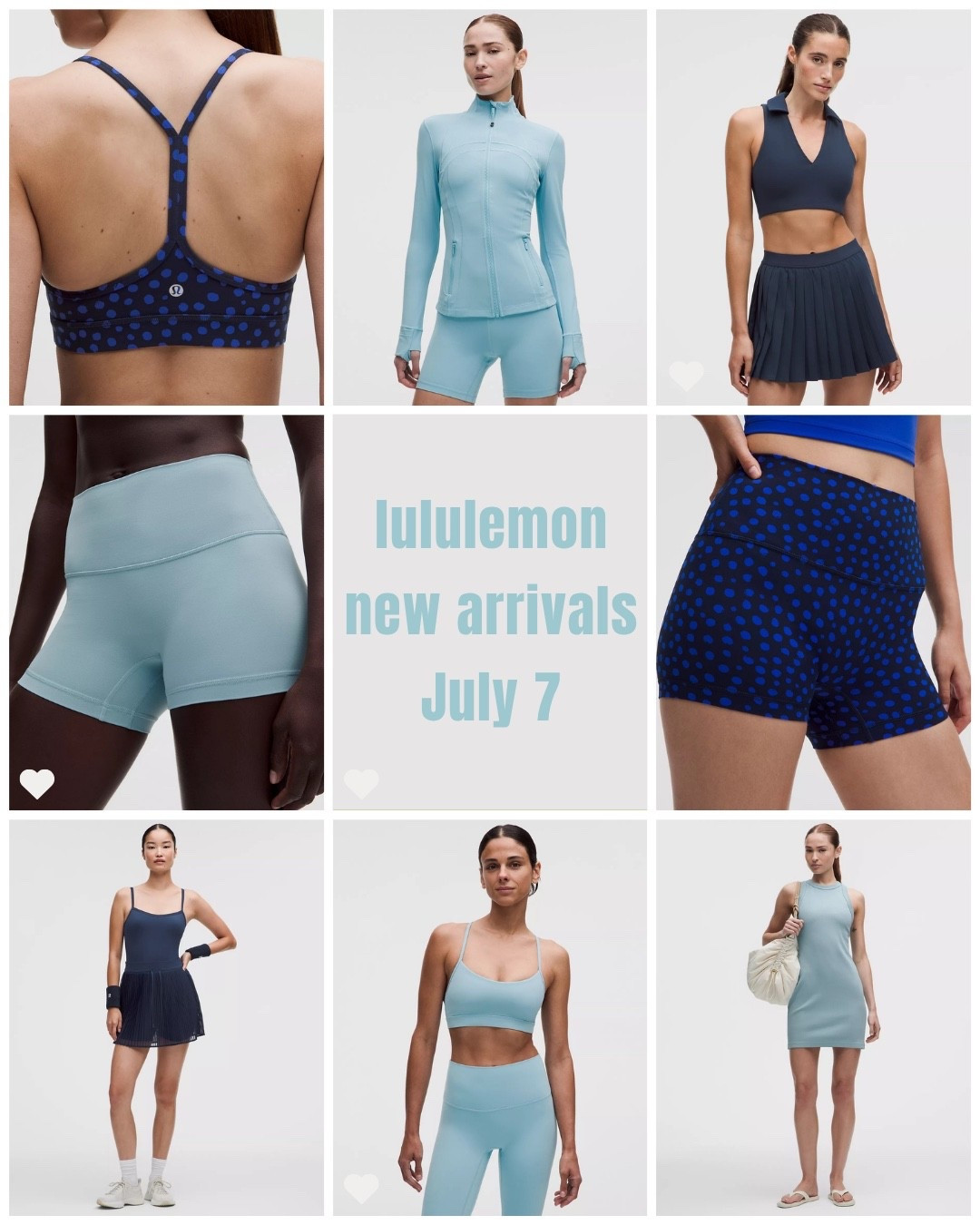 lululemon new releases July 7
Lots of sea foam blue and a new polka dot pattern. Plus some tennis gear!

#LTKcanada #LTKsummer #LTKfitness