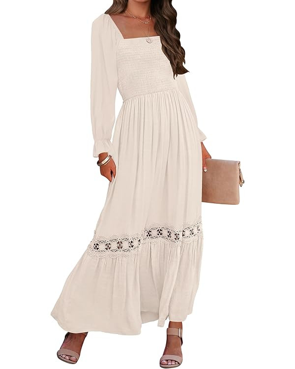 ZESICA Boho A Line Maxi Dress | Amazon (US)