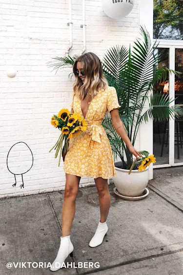 Garden Explorer Mustard Yellow Floral Print Mini Dress | Lulus (US)