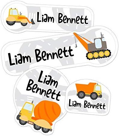 Personalized Daycare Name Labels (45 ct.) - Cute Boy Icons - Waterproof & No-Iron (Builder) | Amazon (US)