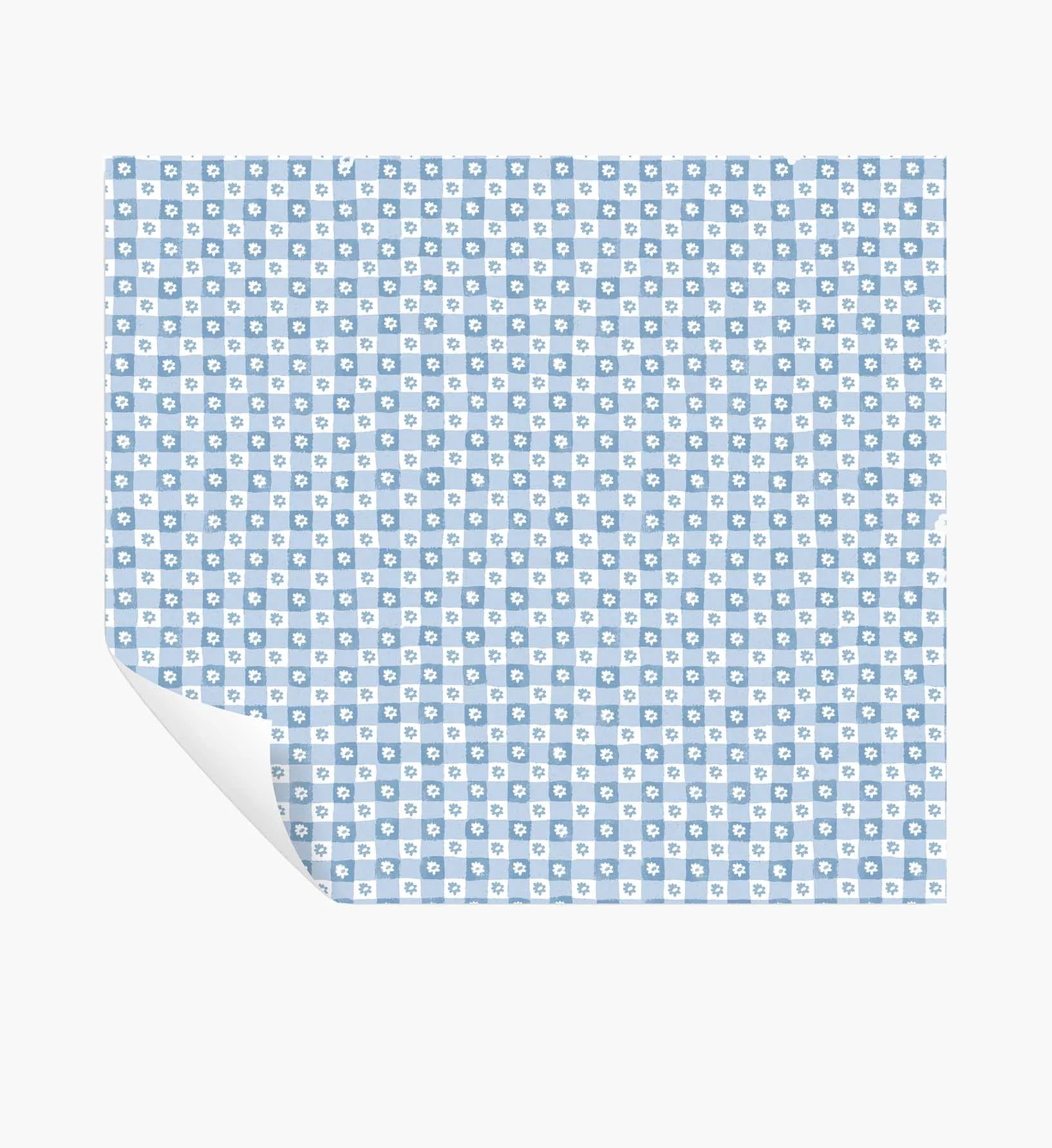 Daisy Gingham Peel & Stick Wallpaper - Blue | Rifle Paper Co.