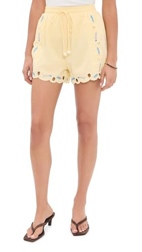 En Saison Women's Ellie Shorts, Yellow Blue Multi, XS | Amazon (US)