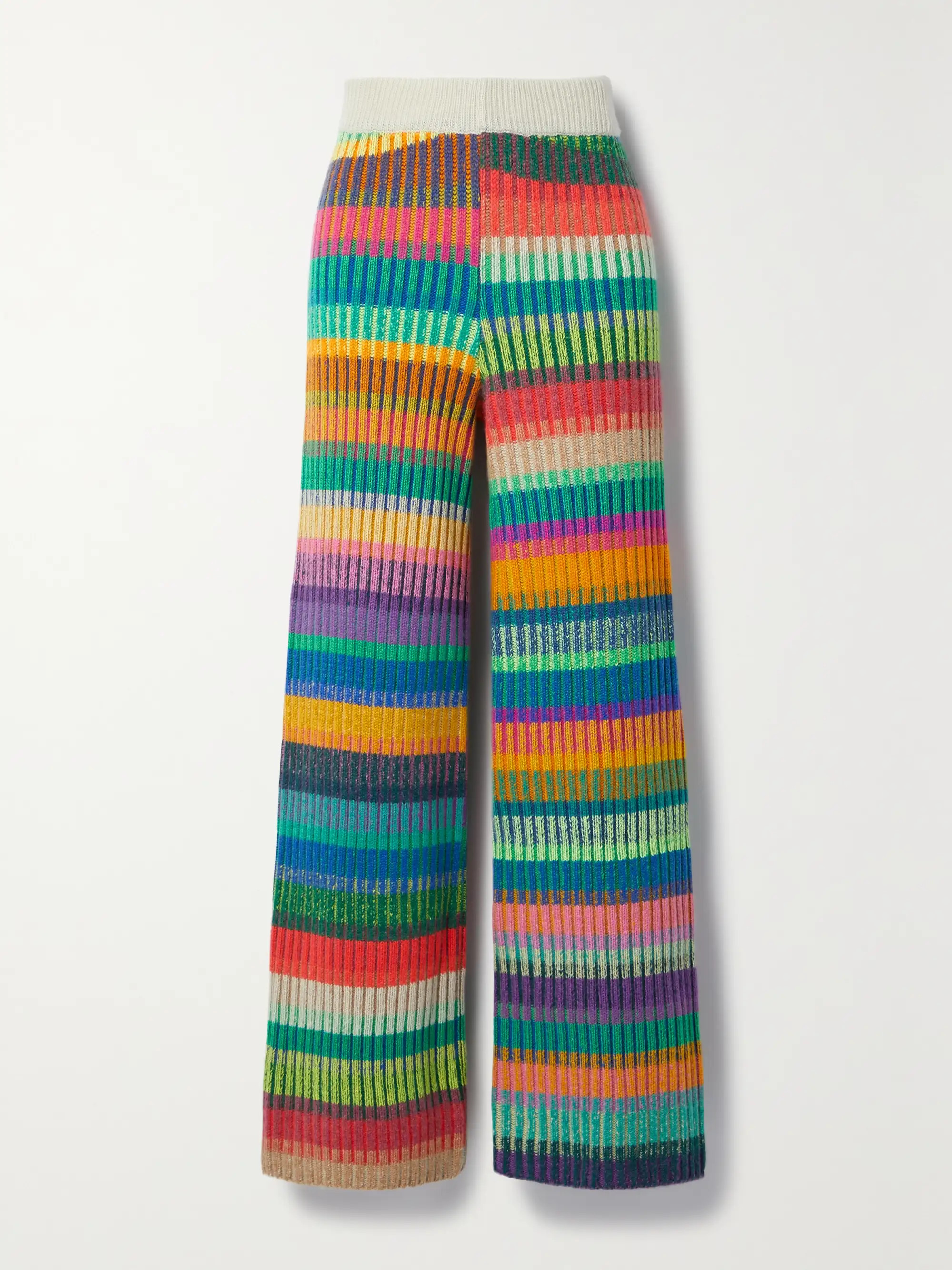 Ribbed striped cashmere pants | NET-A-PORTER (US)