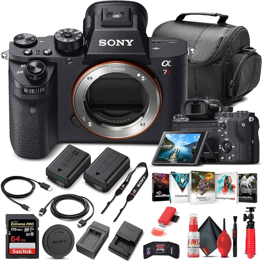 Sony Alpha a7R II Mirrorless Digital Camera (Body Only) (ILCE7RM2/B) + 64GB Memory Card + Corel P... | Amazon (US)