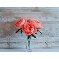 Coral Crepe Paper Peony Home Decoration Birthday Gift Graduation Wedding Flowers Anniversary | Etsy (US)