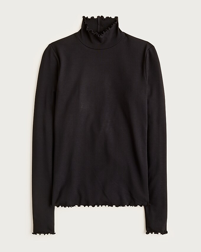 Refined rib lettuce-trim turtleneck | J. Crew US