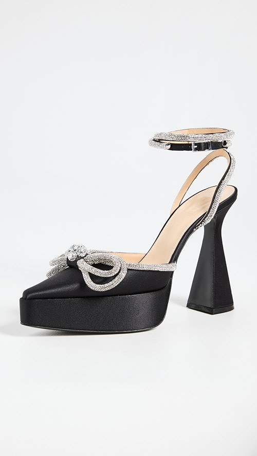 MACH & MACH Satin Double Bow Platform Pumps | SHOPBOP | Shopbop