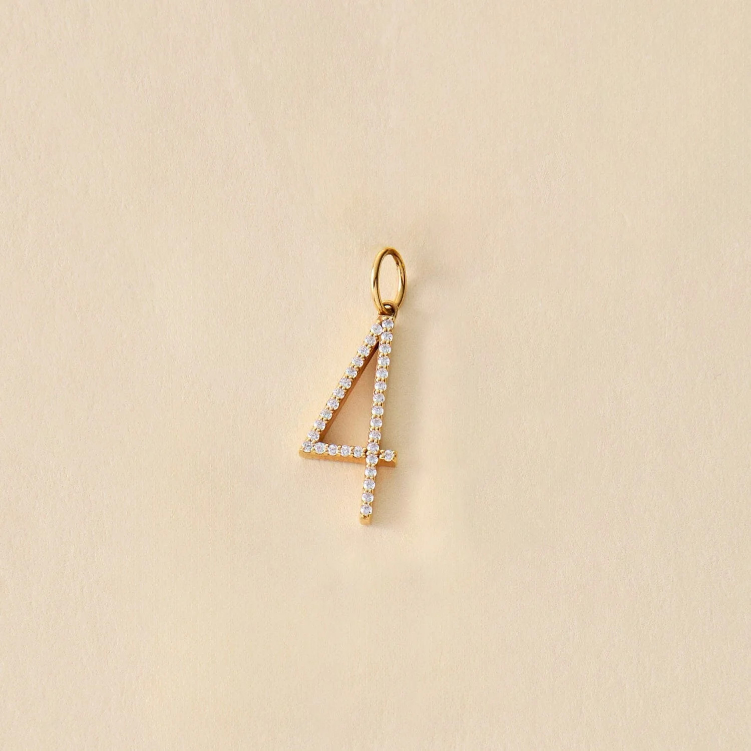 Pavé Elongated Number Charm | Tiny Tags (US)