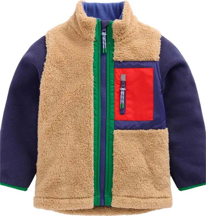 Kids' Colorblock Windproof Fleece Zip-Up Jacket | Nordstrom