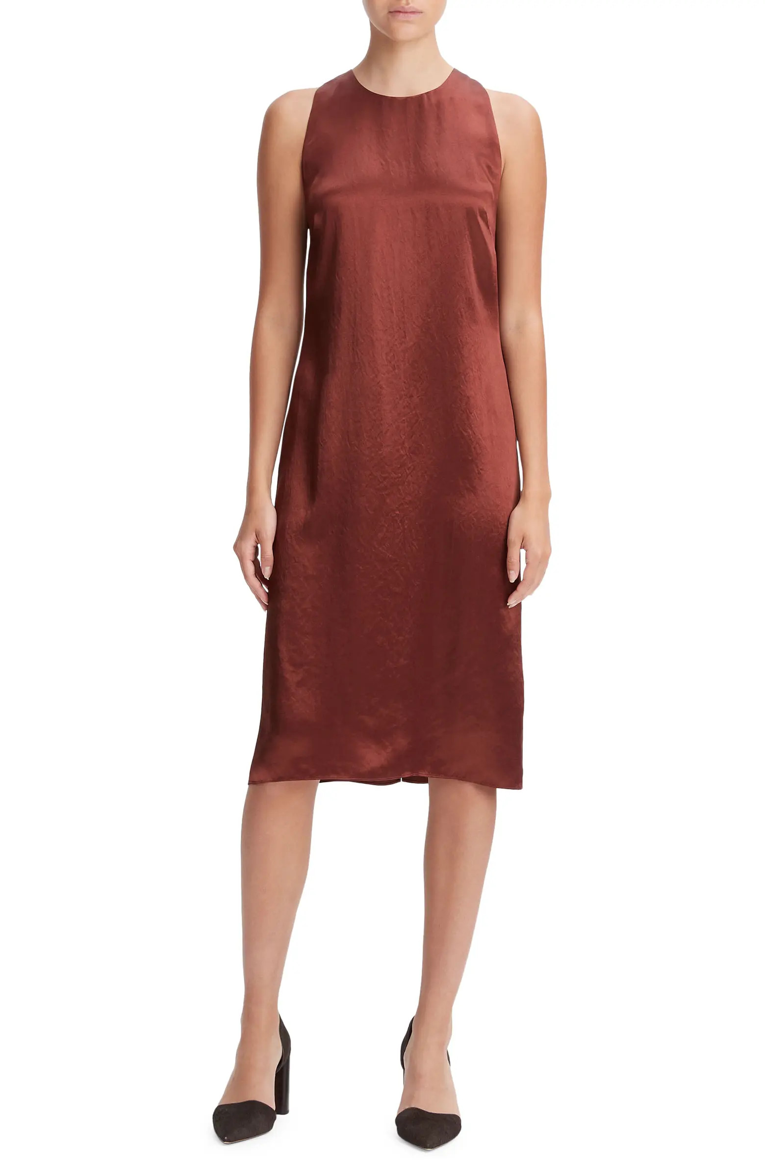 Hammered Satin Sleeveless Dress | Nordstrom