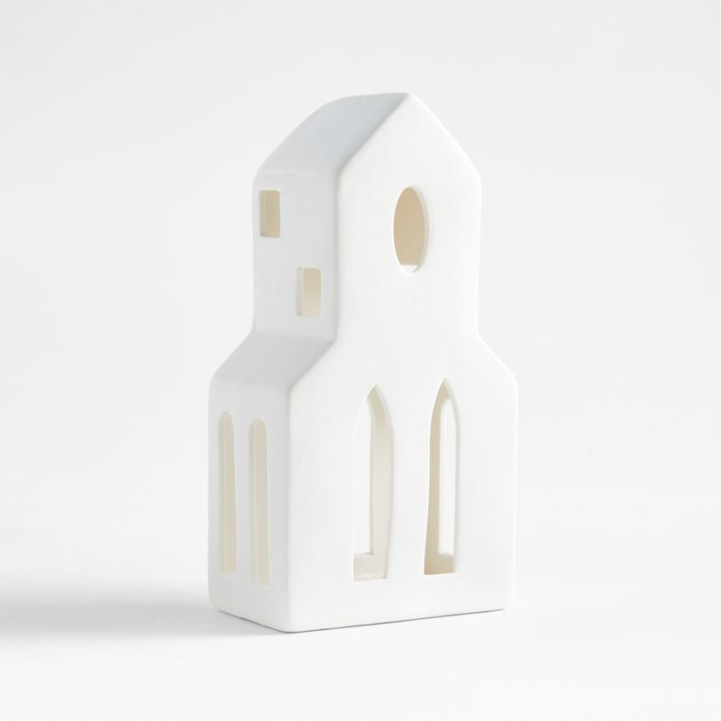 White Ceramic Holiday Bell Tower + Reviews | Crate & Barrel | Crate & Barrel