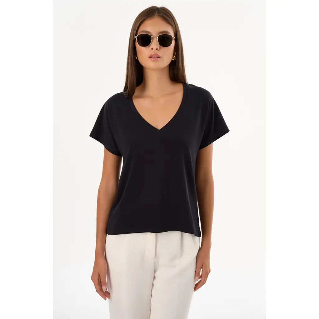 LAMARQUE NEREA | Jersey V Neck Tee in Black at Nordstrom, Size X-Large | Nordstrom