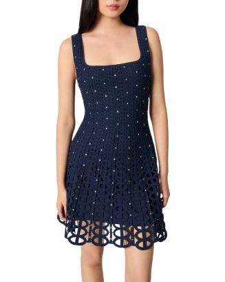 Rhinestone Crochet Short Dress | Bloomingdale's (US)