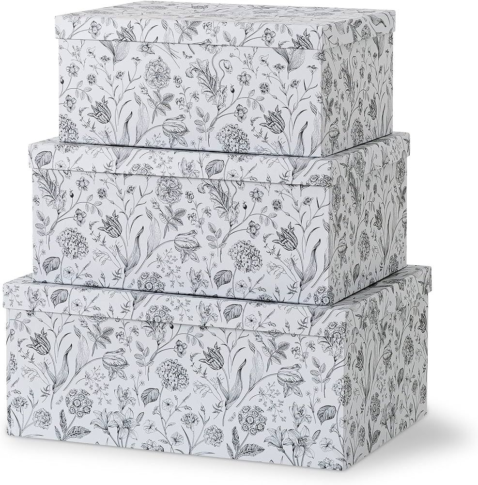 Amazon.com: Soul & Lane Decorative Cardboard Storage Boxes For Home Décor - Modern Meadow - Set ... | Amazon (US)
