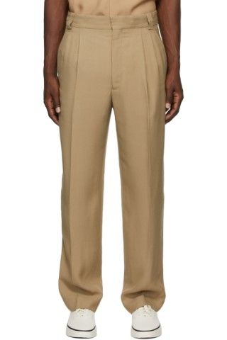 Double Pleated Tapered Trousers | SSENSE