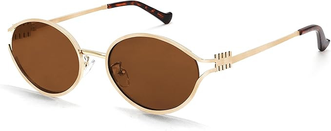 BOTEN Retro Oval Sunglasses for Women Men Small 90s Sun Glasses Trendy Gold Frame Round Shades Cu... | Amazon (US)