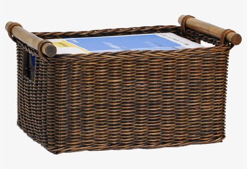 The Basket Lady Deep Paper Wicker Basket, Large, Antique Walnut Brown | Amazon (US)