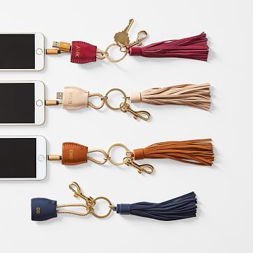 Power Up Lightning to USB Tassel Keychain | Mark and Graham | Mark and Graham