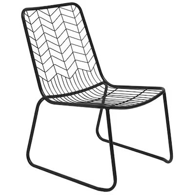 Style Selections Edmonton Stackable Black Metal Frame Stationary Conversation Chair(s) with Mesh ... | Lowe's