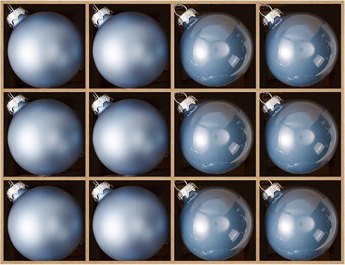 WDS WONDROUS Christmas Balls Decor Set of 12, Blue Glass Christmas Tree Hanging Ball Ornaments, 2... | Amazon (US)