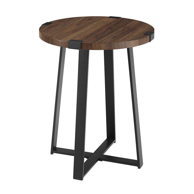 Wrightson Urban Industrial Faux Wrap Leg Round Side Table - Saracina Home | Target