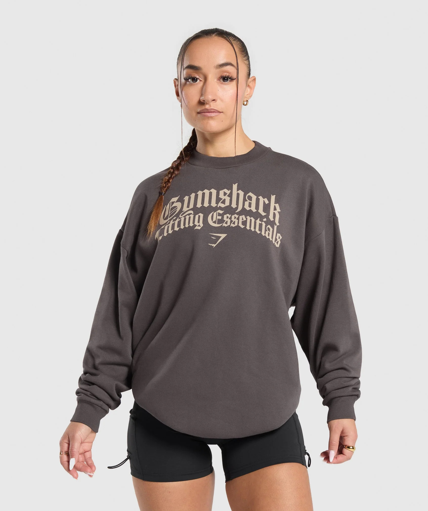 Gymshark Lifting Essentials Oversized Sweatshirt - Greyed Purple | Gymshark US