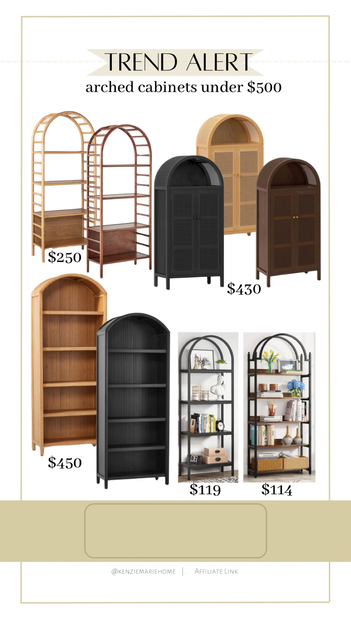 Roundup of arched curved cabinets at various prices! 

#LTKstyletip #LTKsalealert #LTKhome
