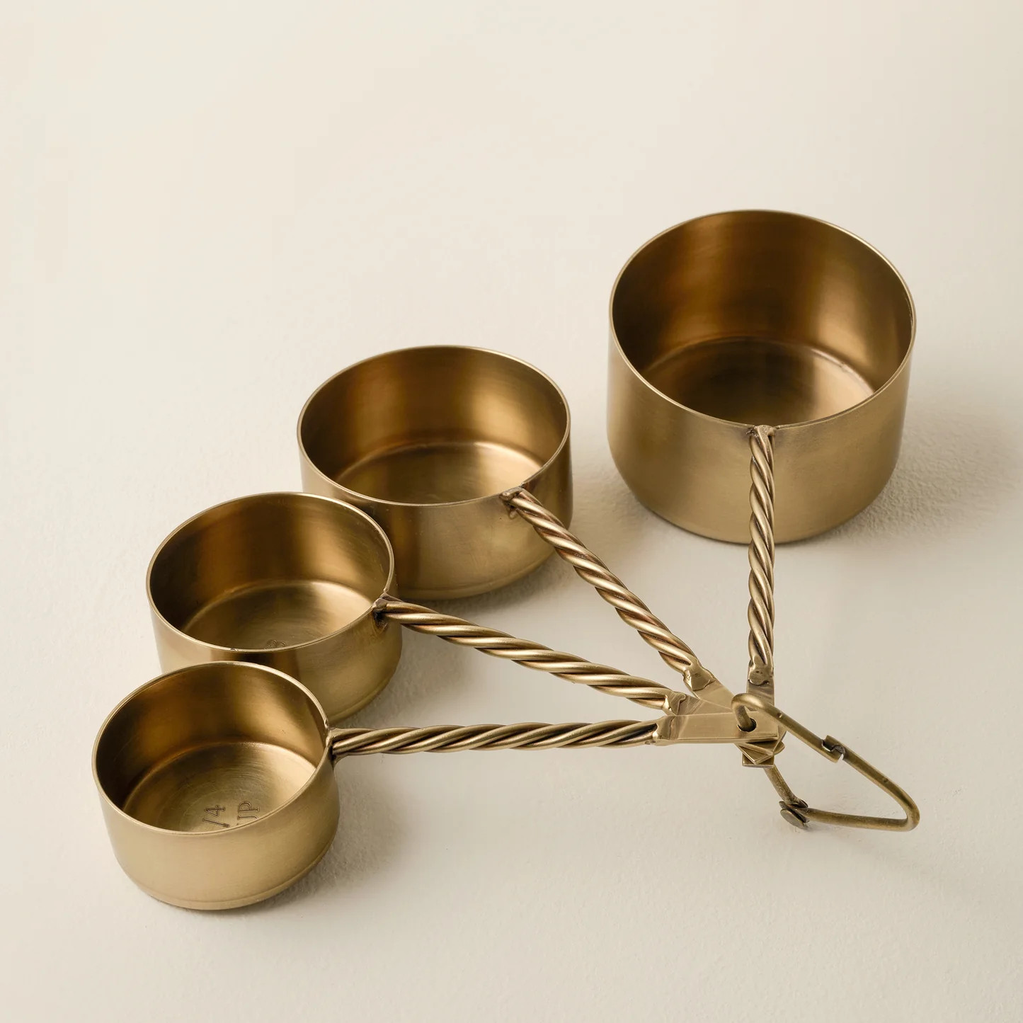 Antique Brass Twisted Measuring Cups | Magnolia