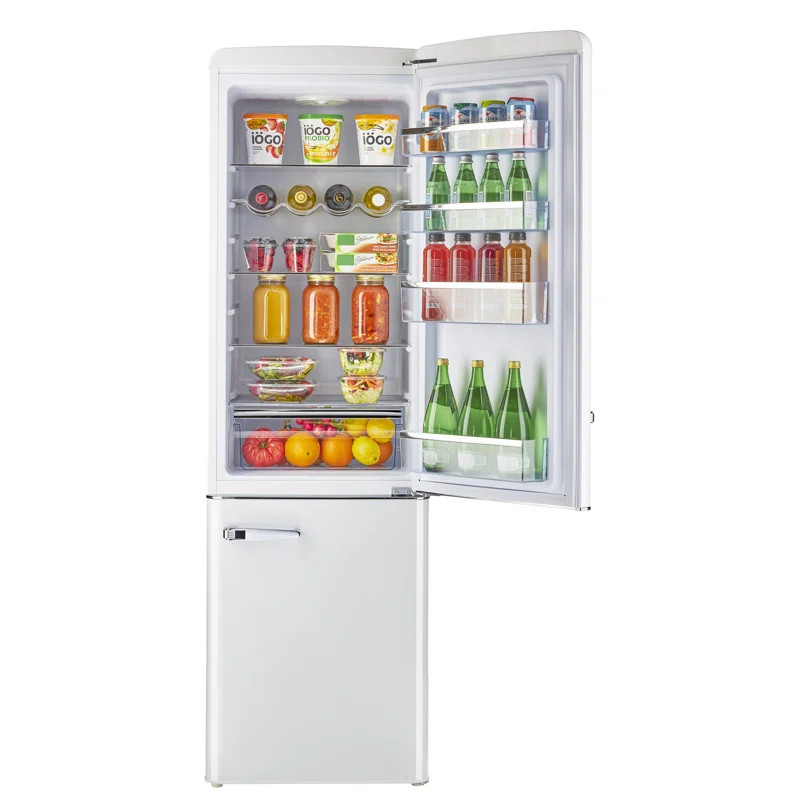 Classic Retro 21.6" Manual Defrost 8.7 cu. ft. Energy Star Certified Bottom Freezer Refrigerator | Wayfair North America