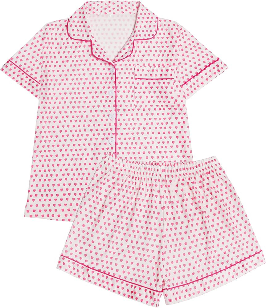 Fhykiss Women's 2 Piece Pajama Set Loungewear Pajamas Cute Pjs Sets Sleepwear Button Down Lounge ... | Amazon (US)