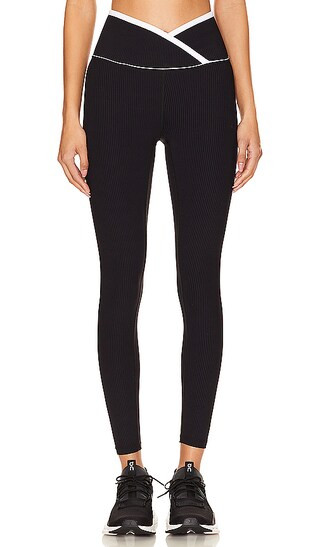Ribbed Two Tone Veronica Legging in Black & White | Revolve Clothing (Global)