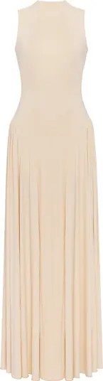 Sleeveless mock neck dress with a pleated maxi skirt | Nordstrom