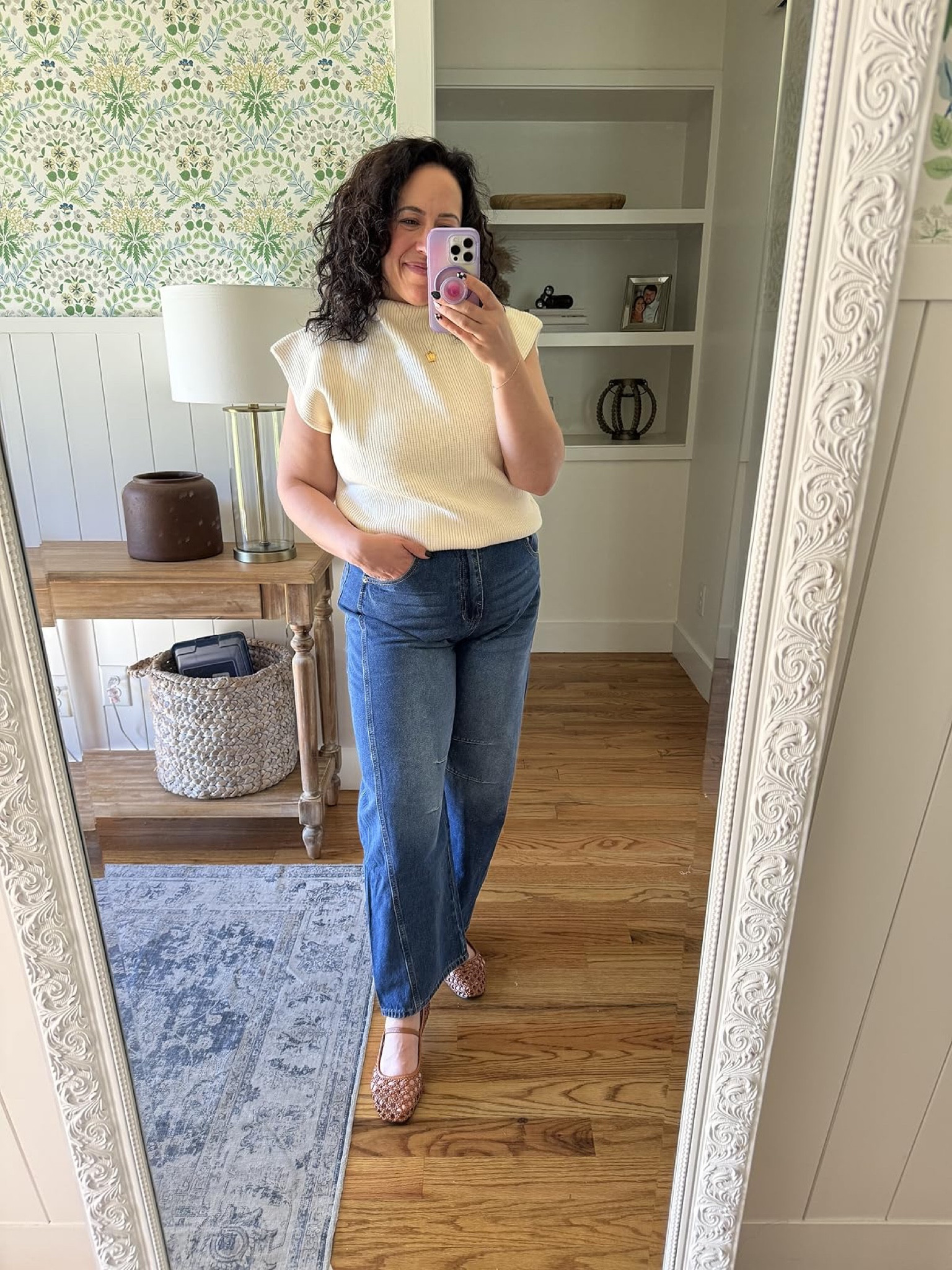 This sleeveless sweater is perfect for fall! 

Fall outfit idea, fall ballet flats, midsize outfit idea, sweater, cream sweater, jeans, casual ootd 

#LTKSeasonal #LTKMidsize #LTKStyleTip