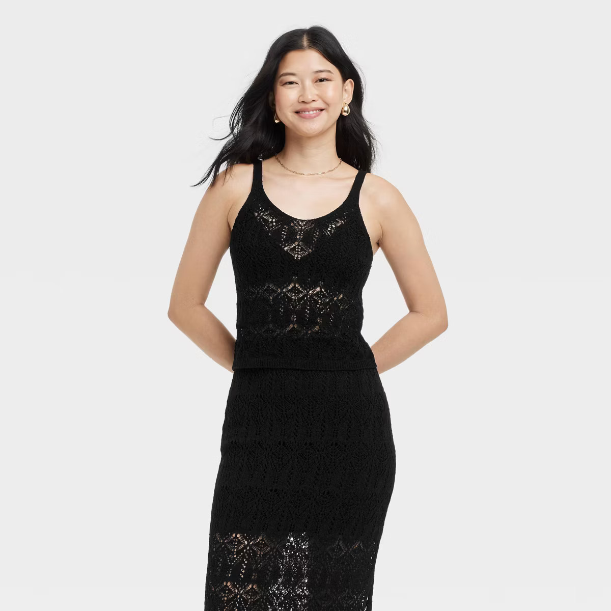 Women's Crochet-Style Sweater Tank - A New Day™ | Target