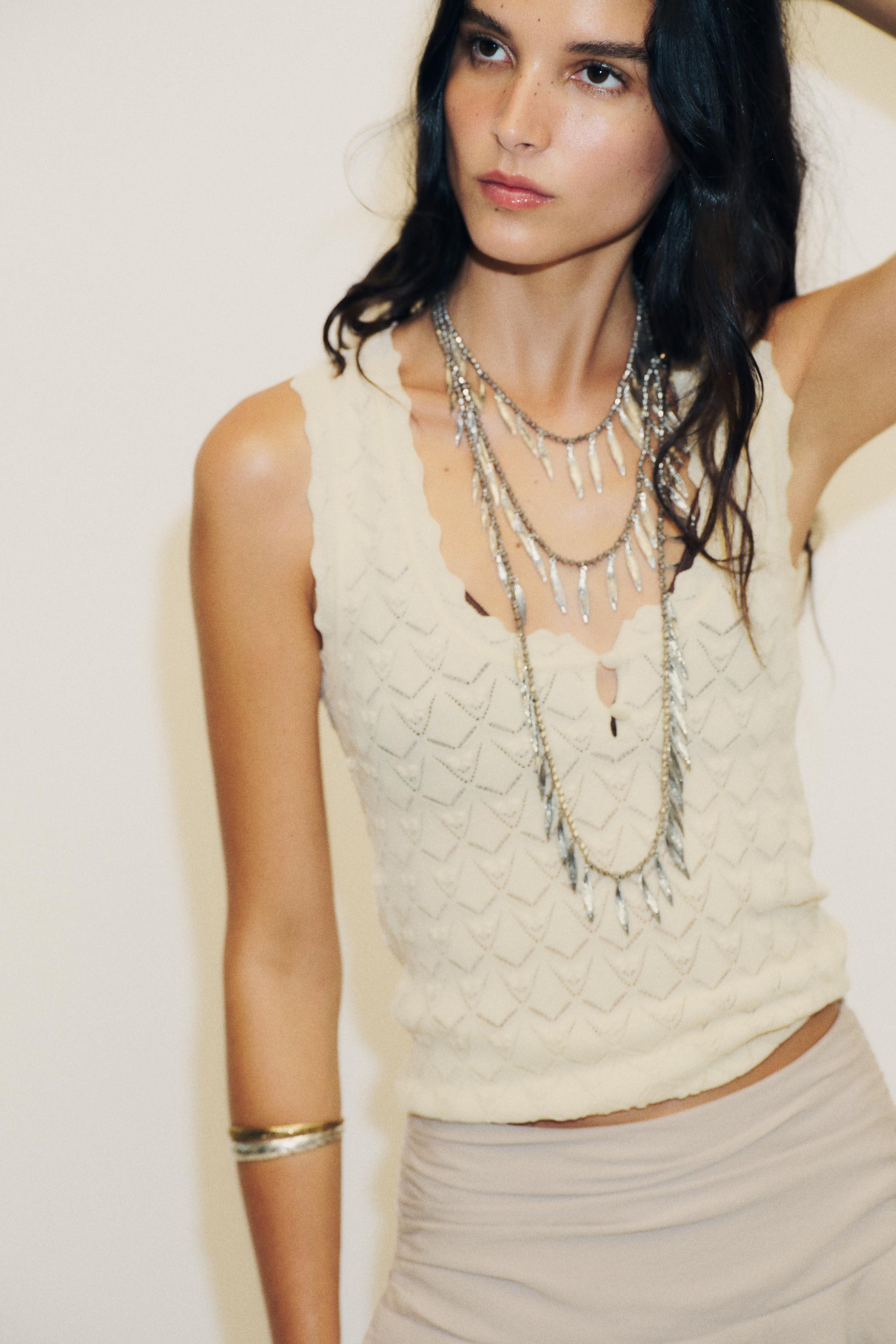 POINTELLE KNIT TOP | Zara US