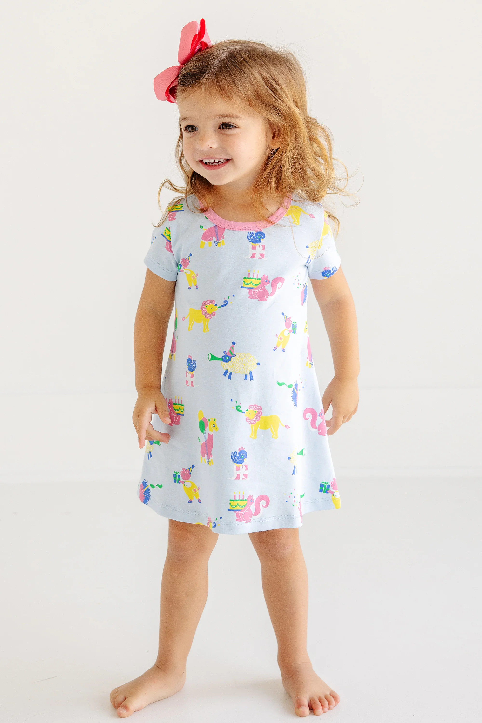 Polly Play Dress - Party on Party Animal with Hamptons Hot Pink | The Beaufort Bonnet Company