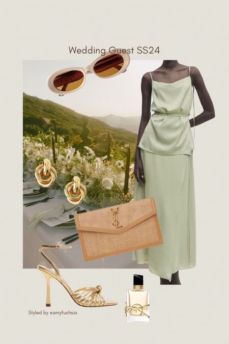 Wedding guest outfit simple green summer dress raffia summer clutch bag 

#LTKwedding #LTKSeasonal #LTKtravel