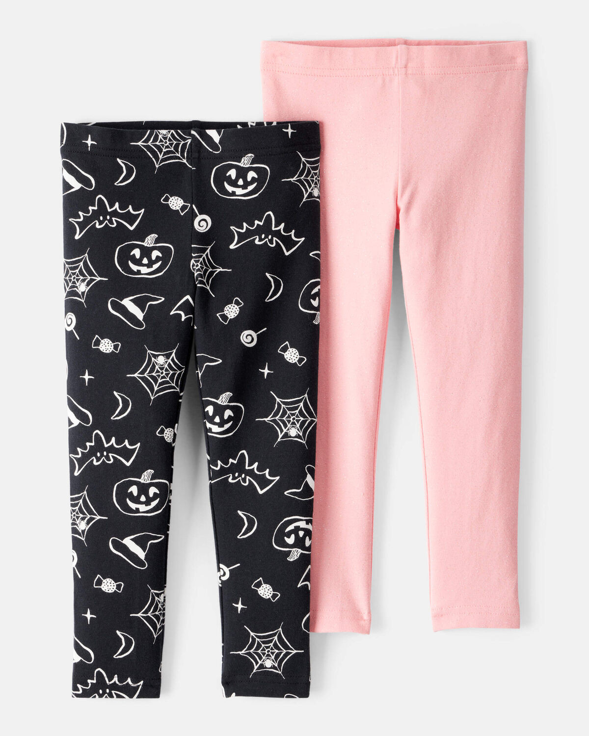 Toddler 2-Pack Cotton Halloween Stretch Leggings - Pink/Black | Carter's Inc