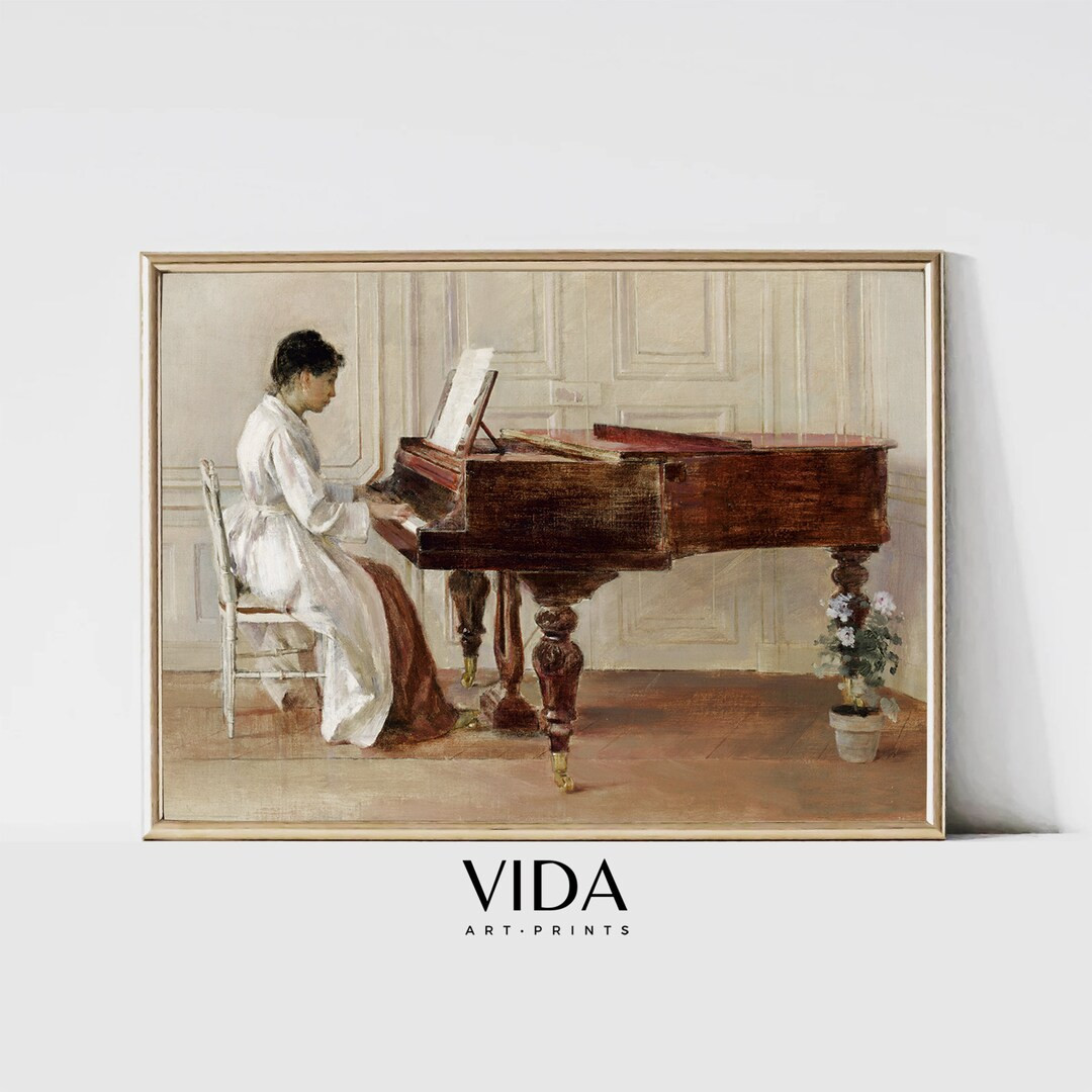 Pianist Wall Art Fashion Wall Art Fine Art Print Piano Art Neutral Wall Prints Boho Wall Art Rust... | Etsy (US)