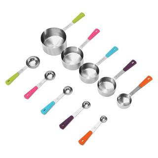 Stainless Steel Measuring Cup and Spoons Set with Colorful Handles for Cooking and Baking (1-Pack) | The Home Depot