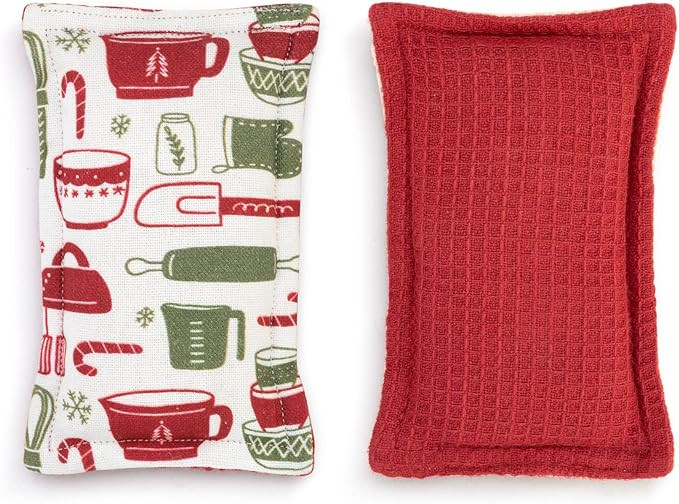 DEMDACO Christmas Baking Red and Green 3 x 5 Inch Cotton Kitchen Sponge Set of 2 | Amazon (US)