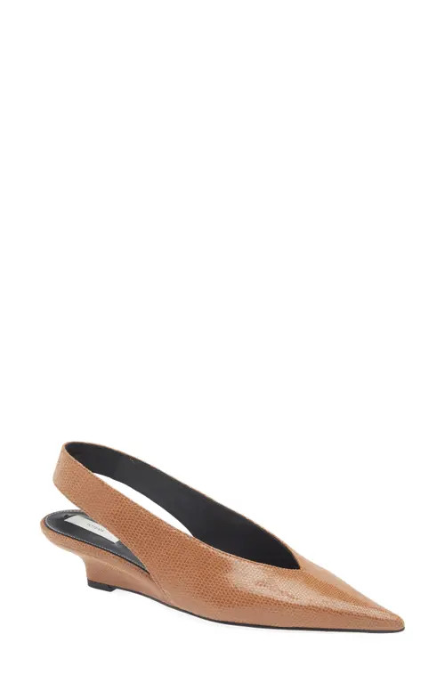 TOTEME Snakeskin Embossed Wedge Pump in Tan at Nordstrom, Size 41 | Nordstrom