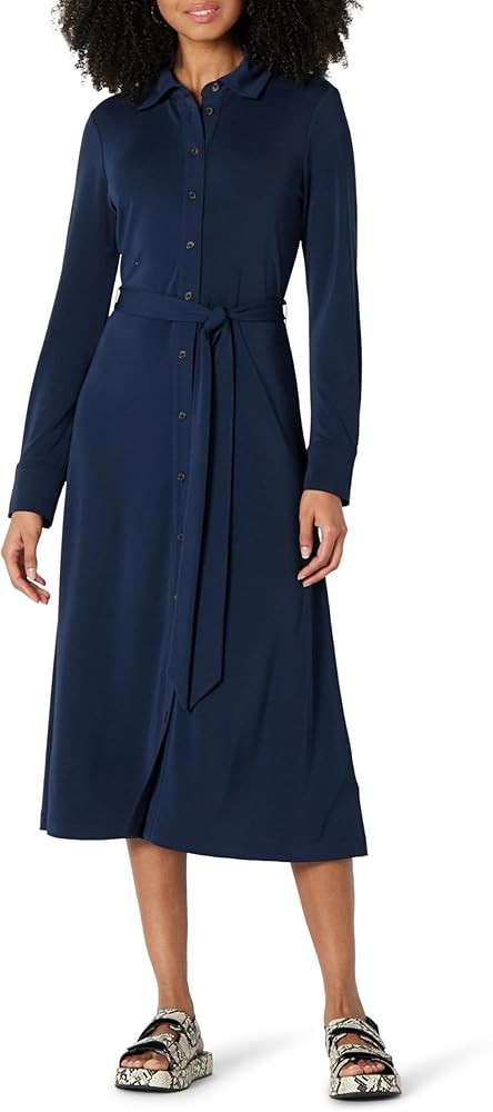 Amazon Essentials Women's Regular-Fit Matte Jersey Midi Length Dress | Amazon (US)