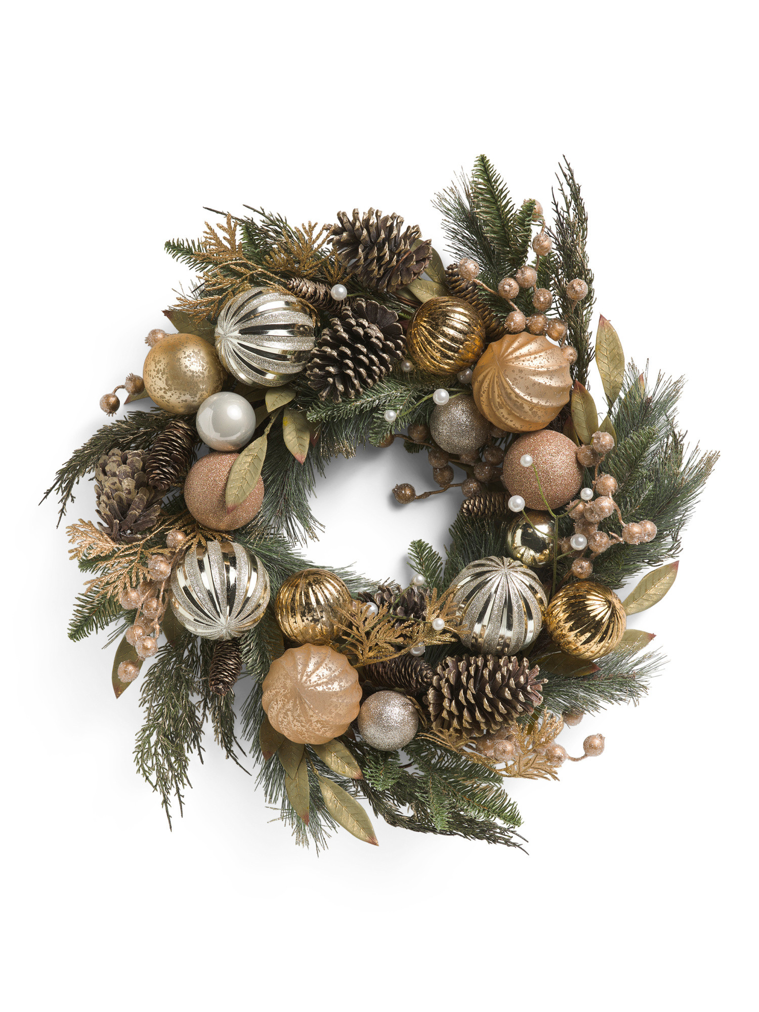28in Pine Wreath With Ornaments | Plants & Planters | Marshalls | Marshalls