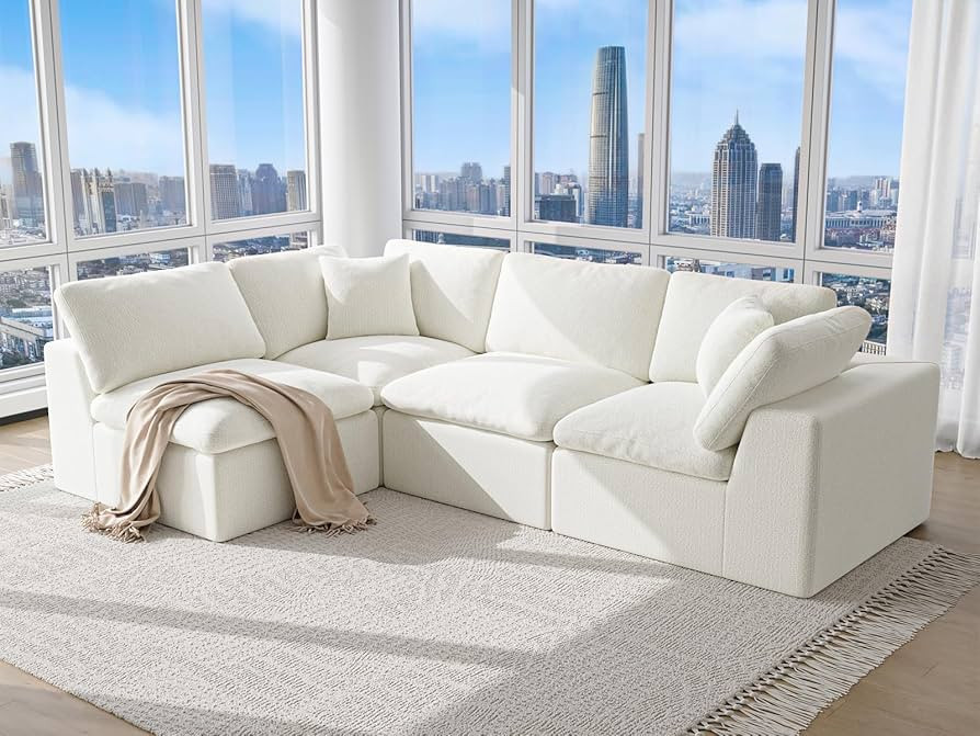 113” Cloud Couch 丨 Modular Sectional Couches for Living Room 丨 L Shaped Boneless Couch with... | Amazon (US)