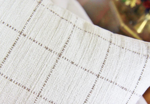 Tan &amp; Creme Plaid Pillow Cover - Check Pillow Cover -Taupe Creme Pillow - Throw Pillow - Ivory W | Etsy (US)