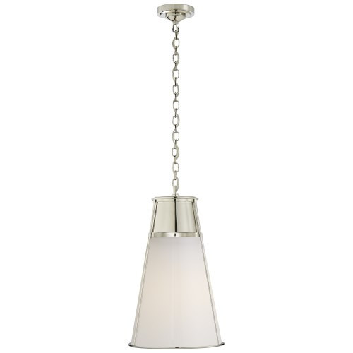 Robinson Pendant, White Glass, Large, Polished Nickel | Williams-Sonoma