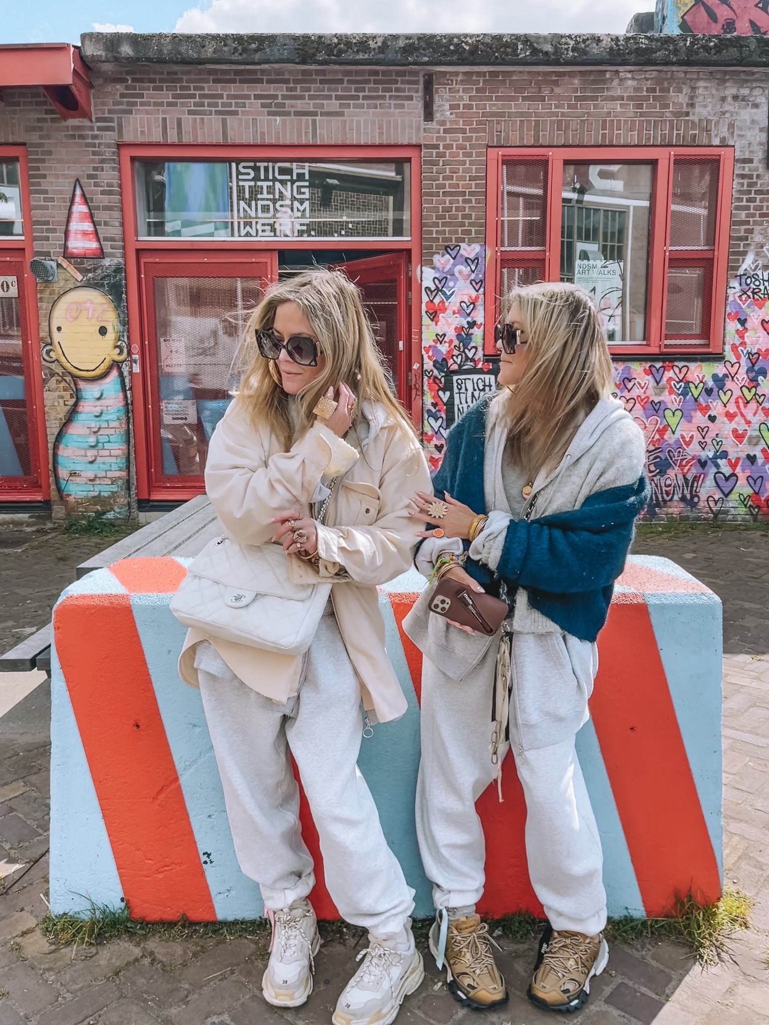 Oversized classic Joggers and several oversized chunky layers w/ our big sunglasses hope to inspire you with our outfits of the day comfy, streetish, European spring and summer ready 💕👯‍♀️ XOXO 

#LTKStyleTip